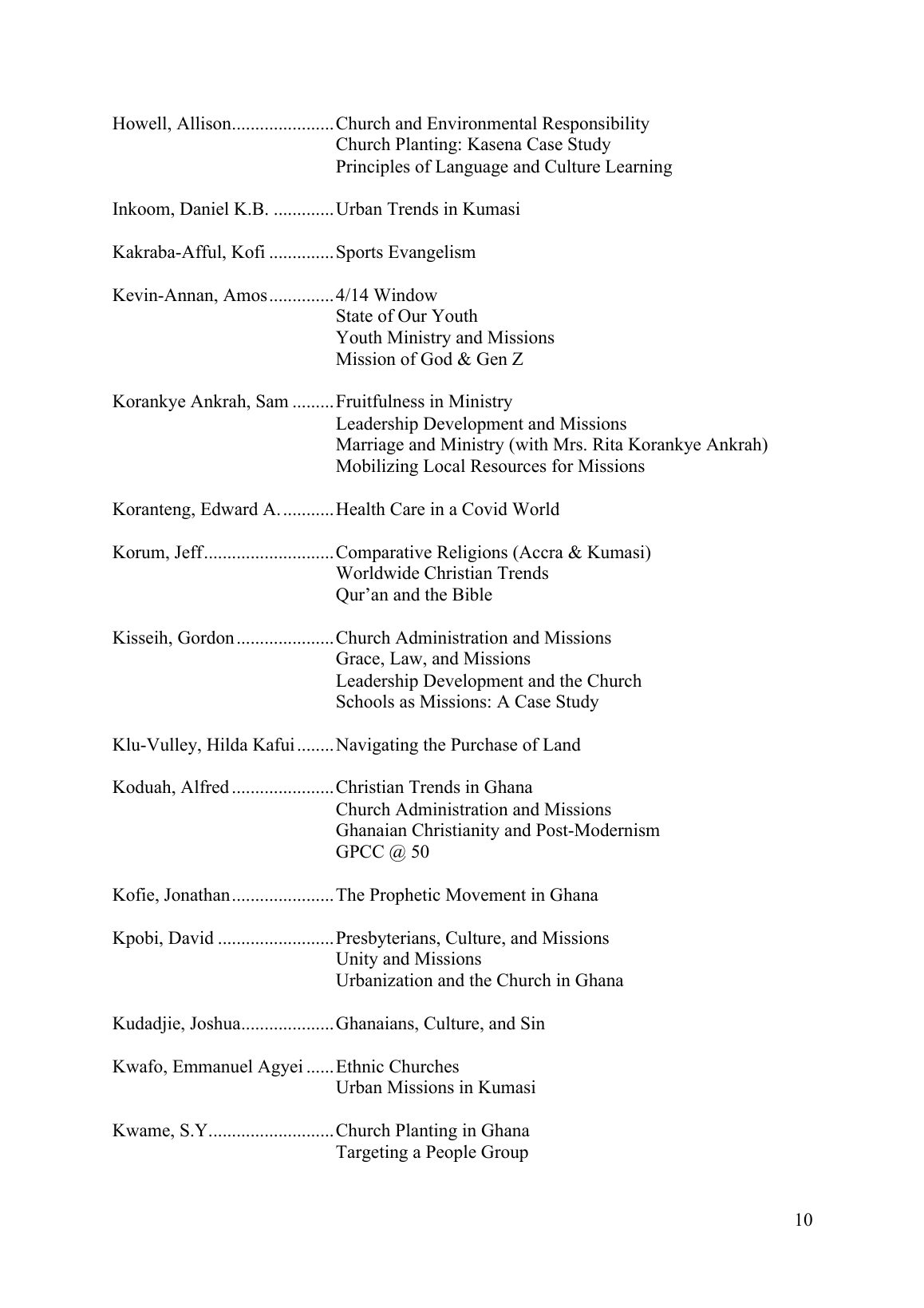 Teachers and Subjects, page 10