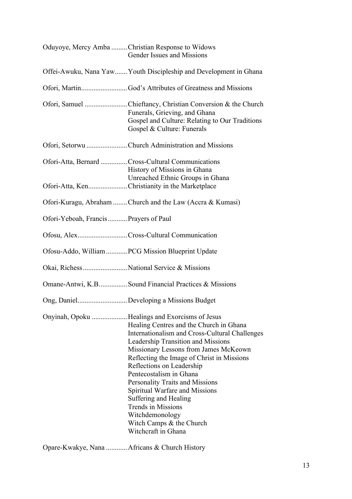 Teachers and Subjects, page 13