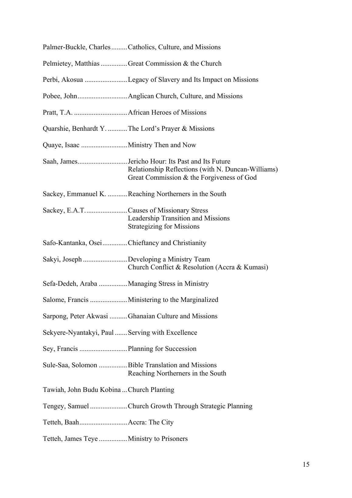 Teachers and Subjects, page 15